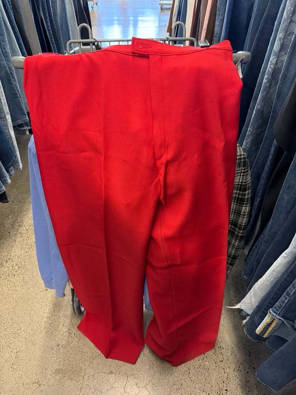 Vintage 1980 Olympic Games Levi's Womenswear Red Textured Polyester Trousers